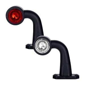 Lampa obrysowa biało czerwona na wysięgniku krótkim łamanym led komplet LD723