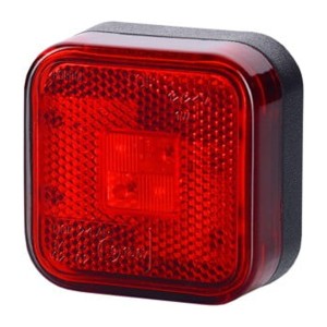 Lampa obrysowa kwadratowa z odblaskiem czerwona led LD098