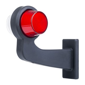 Lampa obrysowa biało-czerwona na wysięgniku długim klosze biały i czerwony wersja NEON lewa LD2604