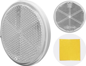 Odblask okrągły taśmę przedni biały uniwersalny WAS