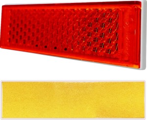 Odblask prostokątny na taśmę samoprzylepną czerwony trwały WAS