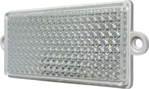 Odblask prostokatny z otworami biała przedni