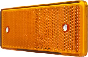 Odblask prostokątny z otworami na śruby pomarańczowy trwały