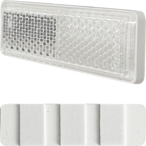 Odblask wąski biały z taśmą zestaw 4 szt samoprzylepne przedni