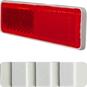 Odblask wąski czerwony z taśmą zestaw 4 szt samoprzylepne tylny