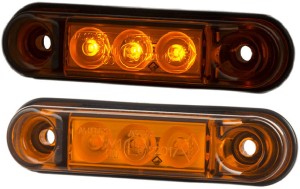 Lampa obrysowa slim led pomarańczowa owalna 4szt