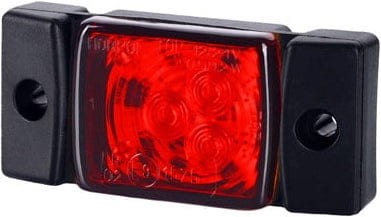 LD142 Lampa obrysowa mała kwadrat czerwona 12/24V led