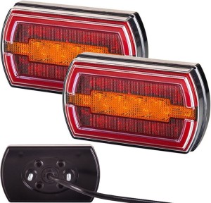 2 x lampa zespolona tylna cleo do przyczepy 12/24V IP68 3 funkcje