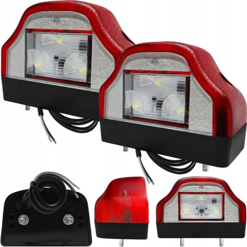 LTD232 Lampa oświetlenia tablicy rejestracyjnej diodowa czerwona 12/24 2szt