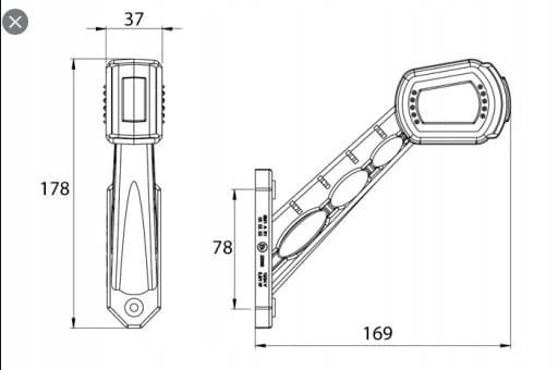 Lampa obrysowa trzyfunkcyjna długa prawa Horpol LDCC2699