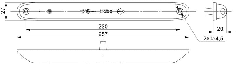 Lampa zespolona tylna diodowa LED światło stop 12v Horpol LZD2247