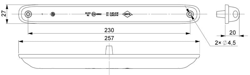 Lampa tylna zespolona długa światło stop 12/24V Horpol LZD2248