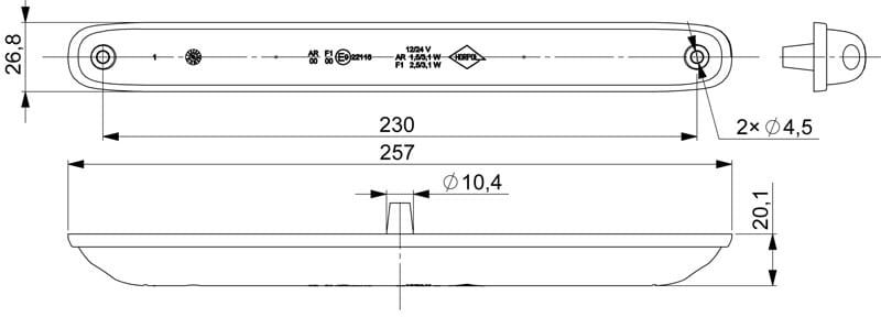 Lampa zespolona tylna LED długa wąska Slim Horpol LZD2252