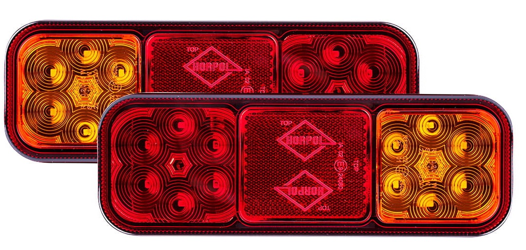 Lampa zespolona tylna 4 funkcyjna odblask czerwony komplet Horpol LZD2831