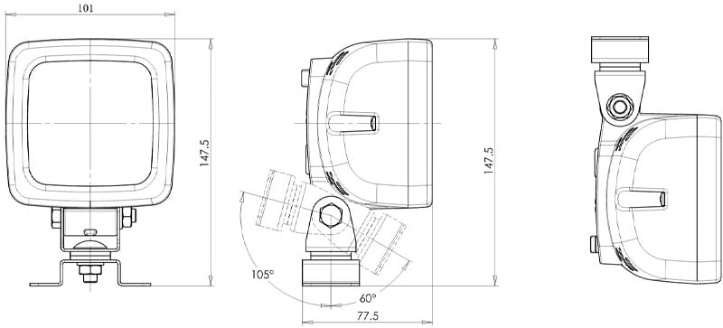 Lampa robocza halogen LED szperacz cofania WAS1264